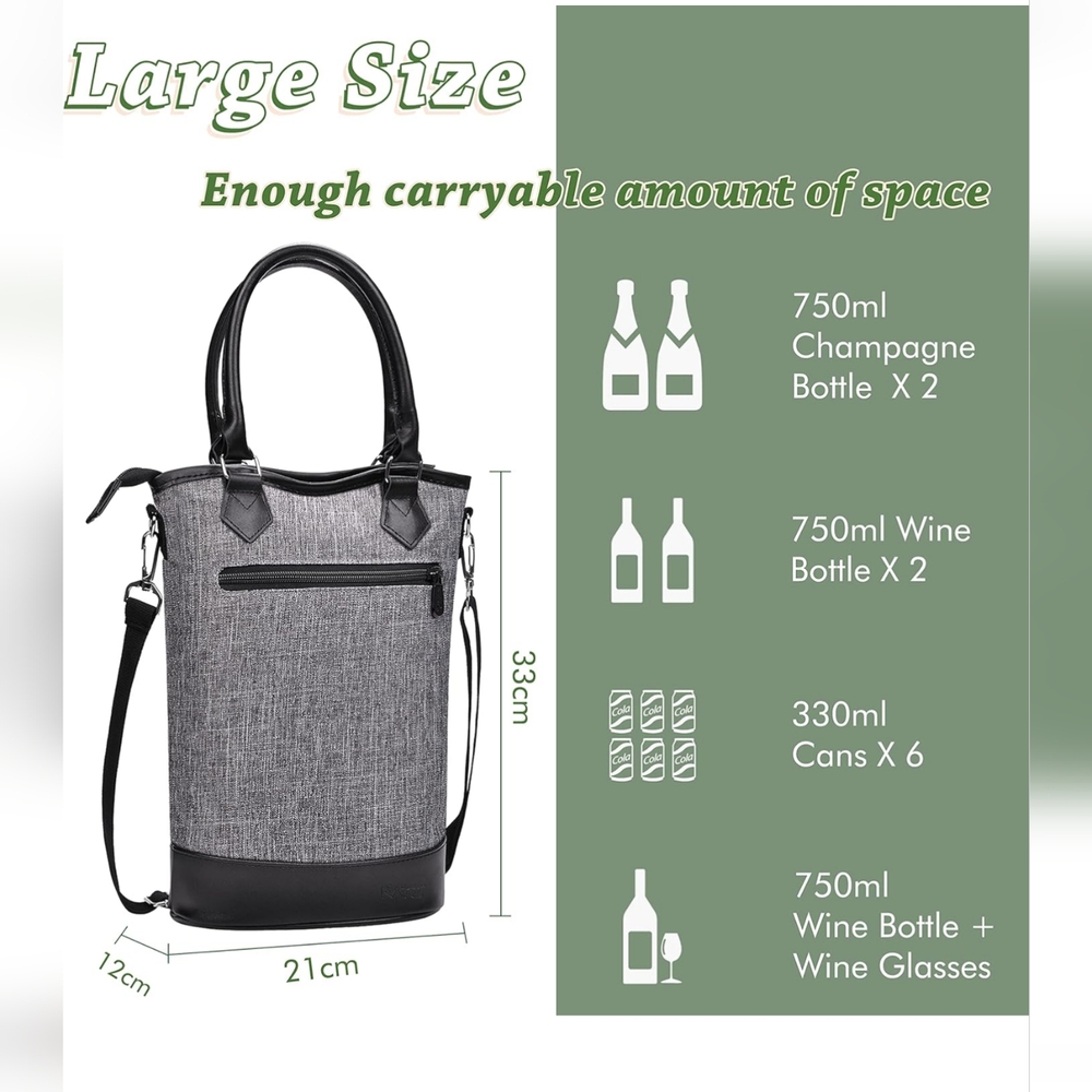 Insulated Wine Gift Carrier Tote